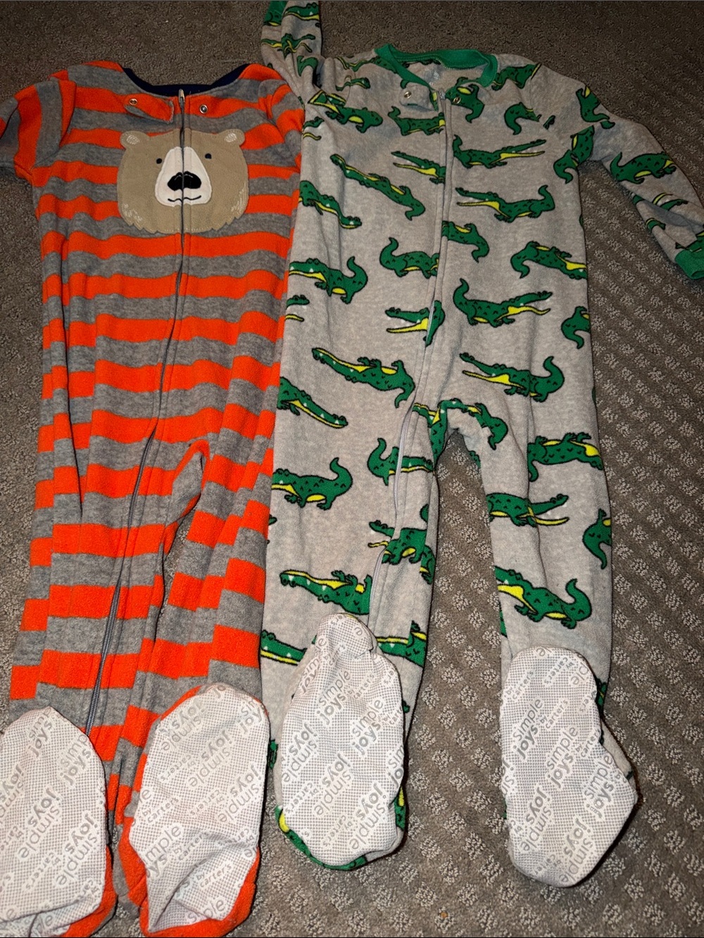 2 Simple Joys by Carter’s One-Piece Pajamas with zipper and grip soles